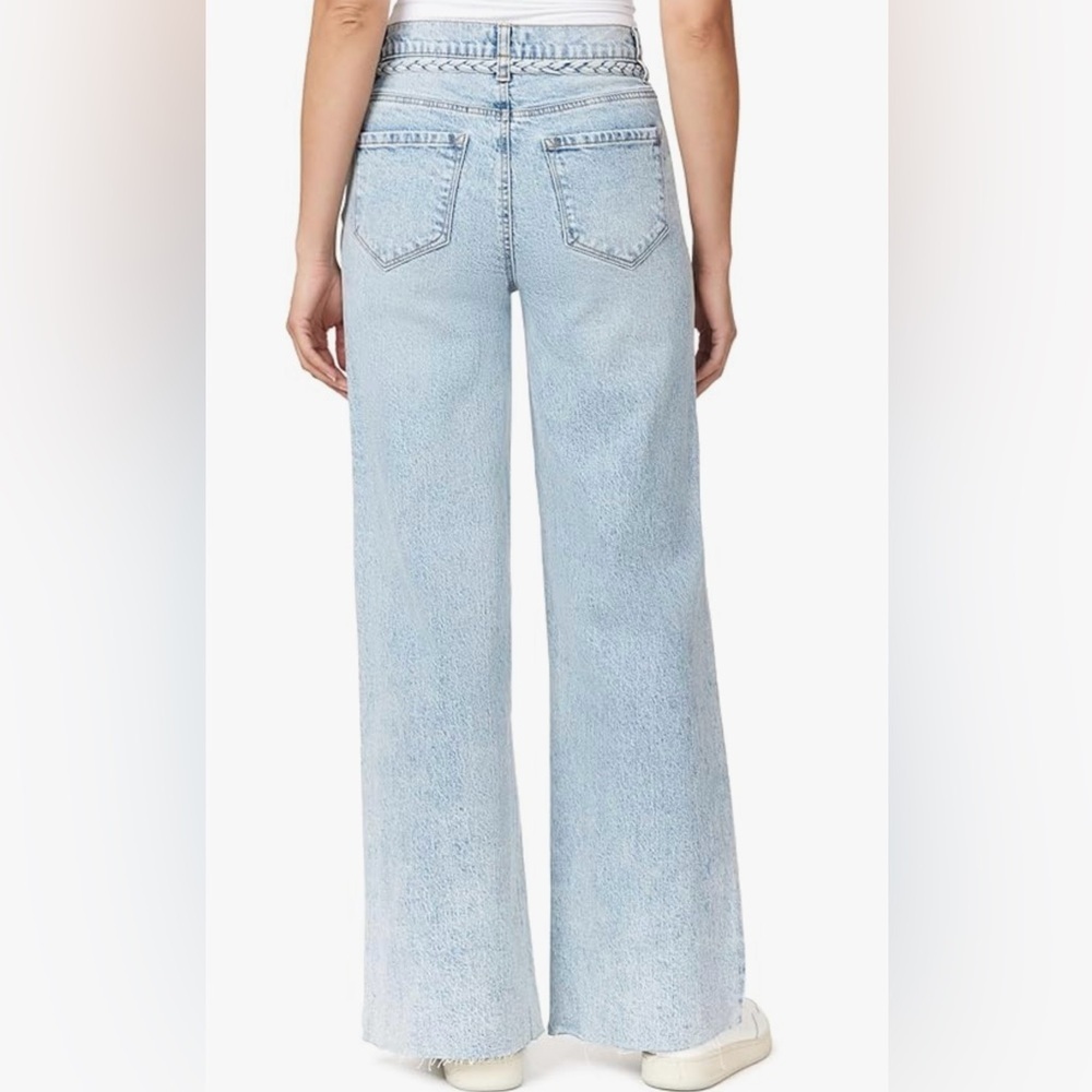 Kensie Jeans For Women's The Carla Hi-Rese Wide Leg Light Blu Braided Belt Sz 12 - Picture 8 of 16